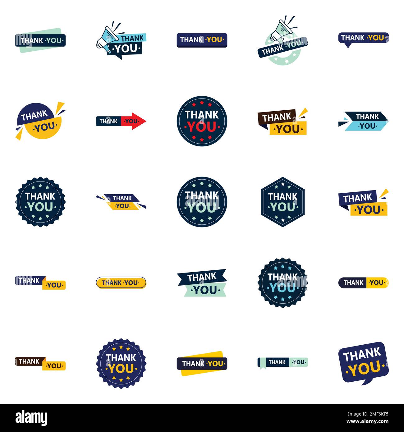 25 High Quality Vector Elements for Saying Thank You Stock Vector