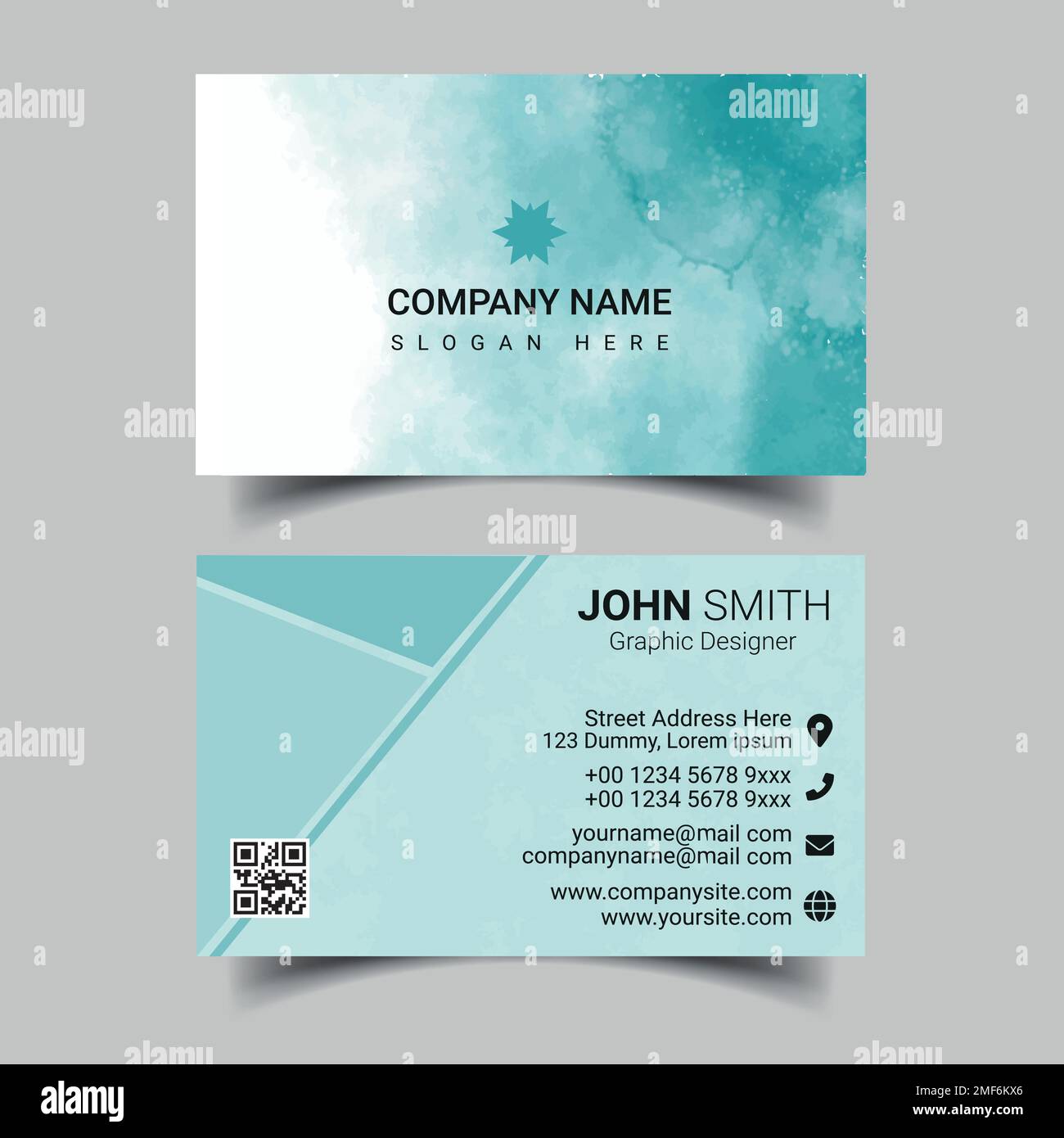 Professional business card design template for company or business. Two ...