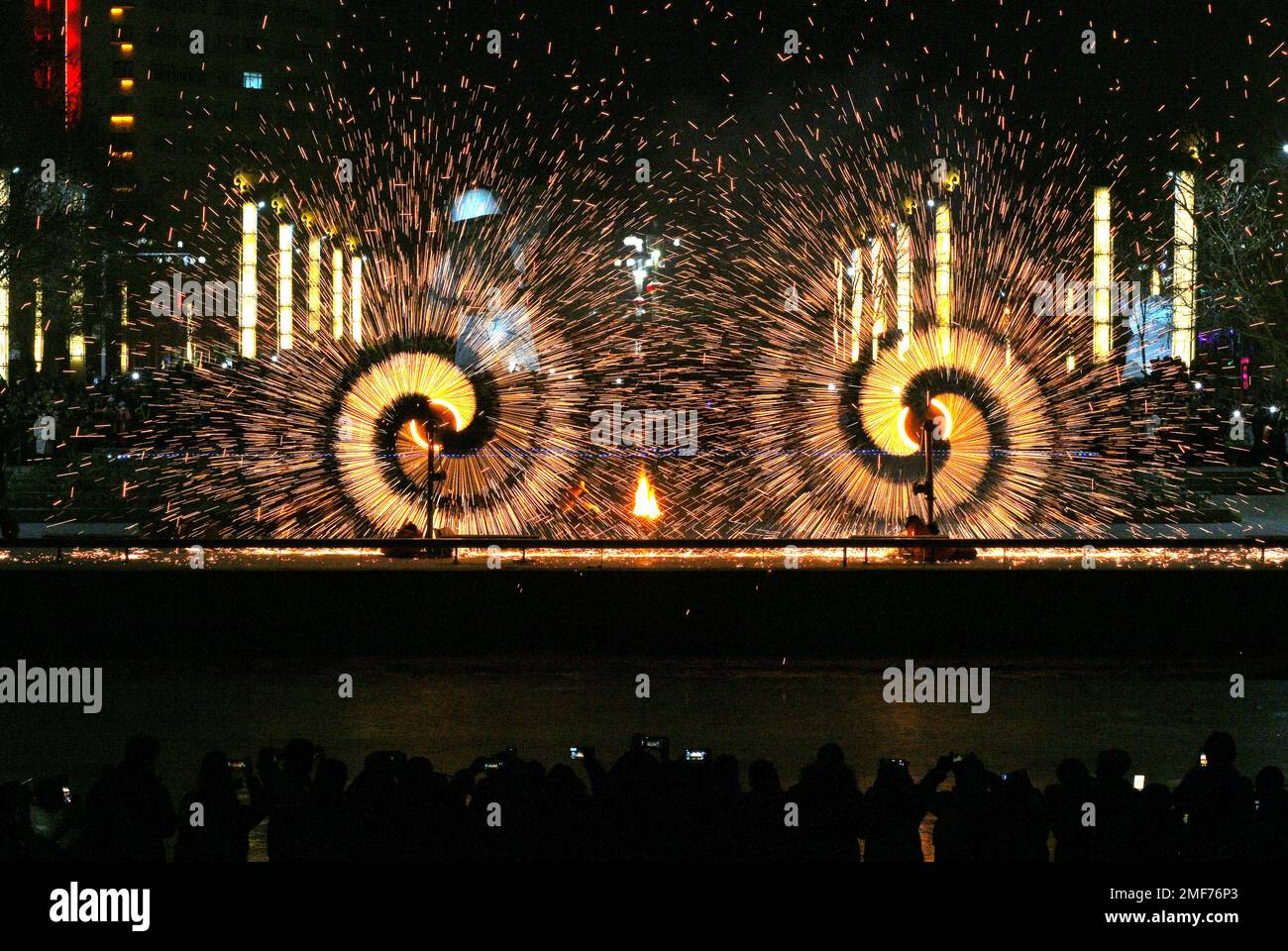 BAZHOU, CHINA - JANUARY 24, 2023 - Folk artists perform 