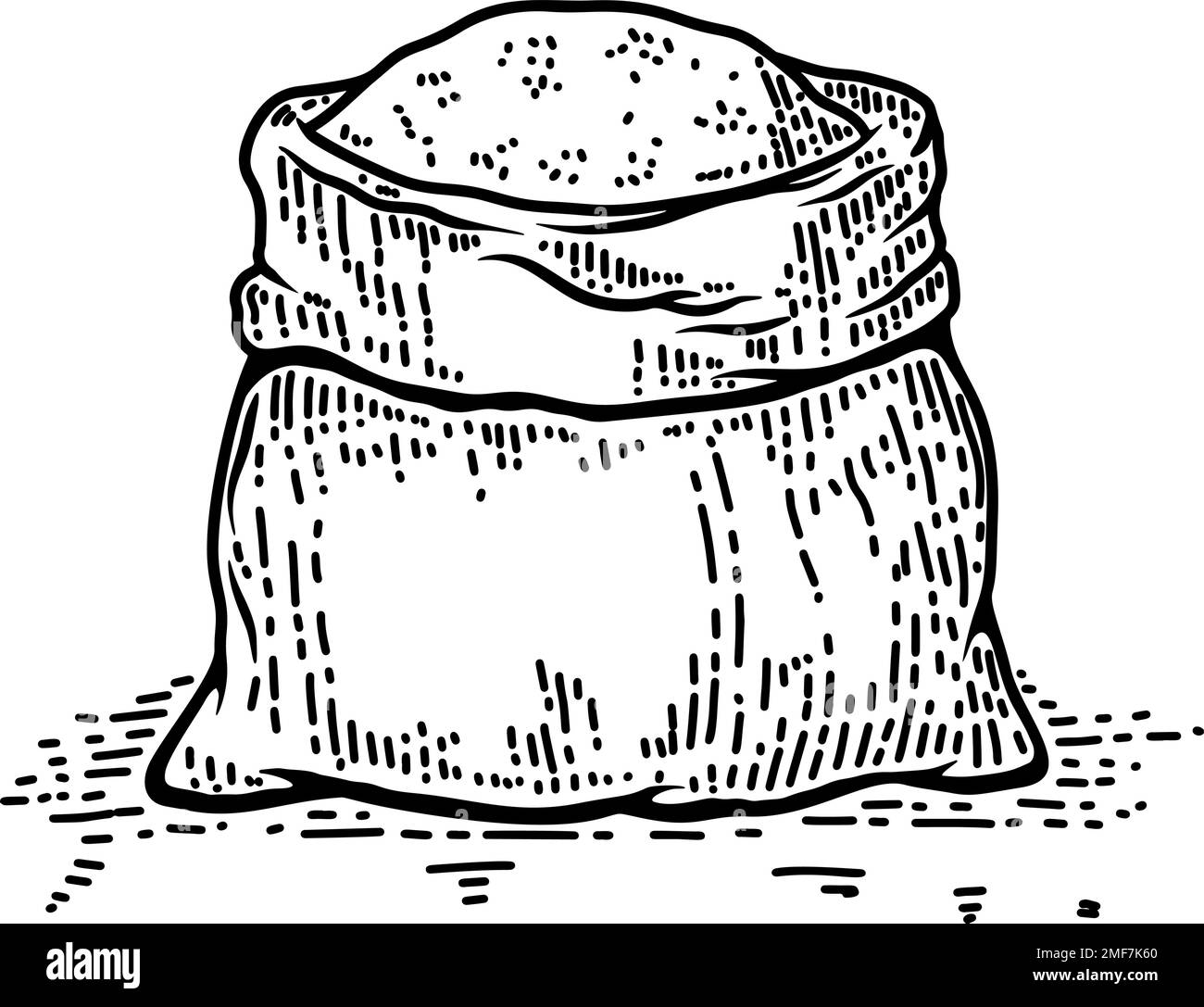 Vintage flour bag. Design element for logo, label, sign. Vector