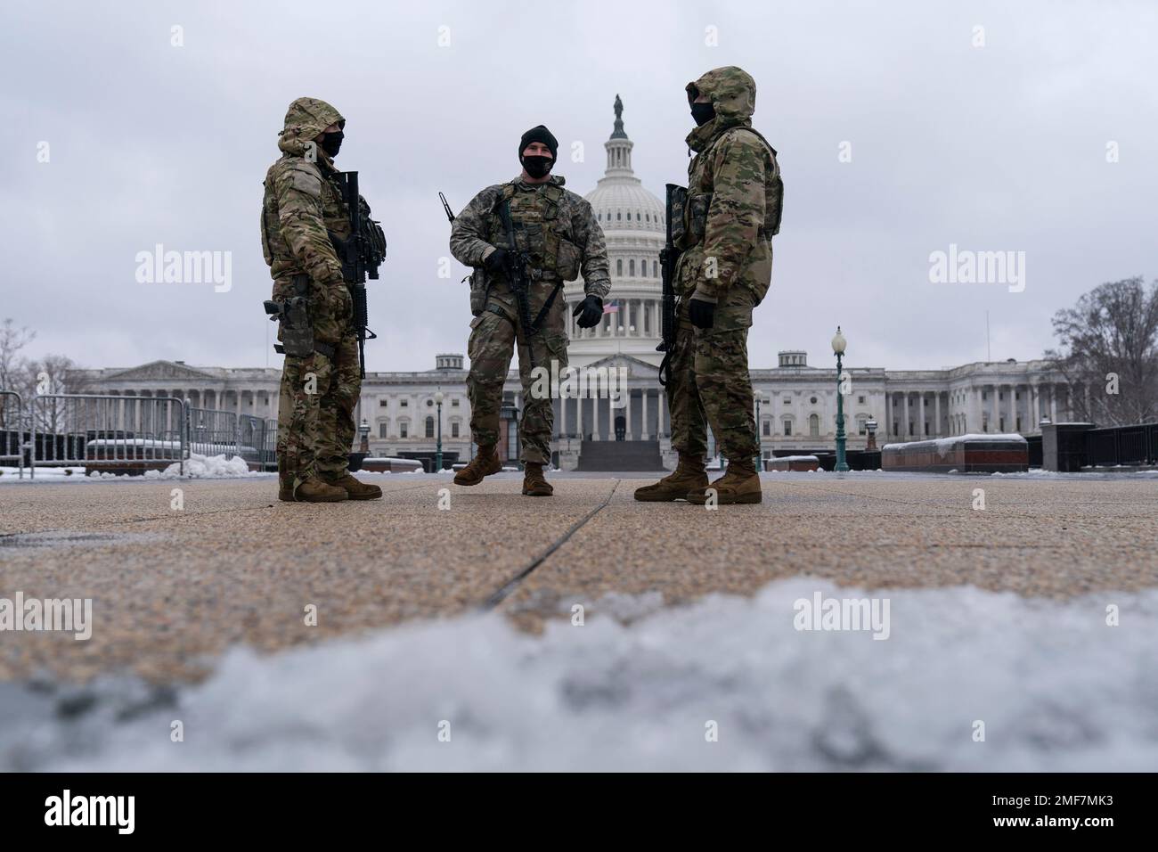National Guard soldiers stand their post on the East Front of the U.S ...