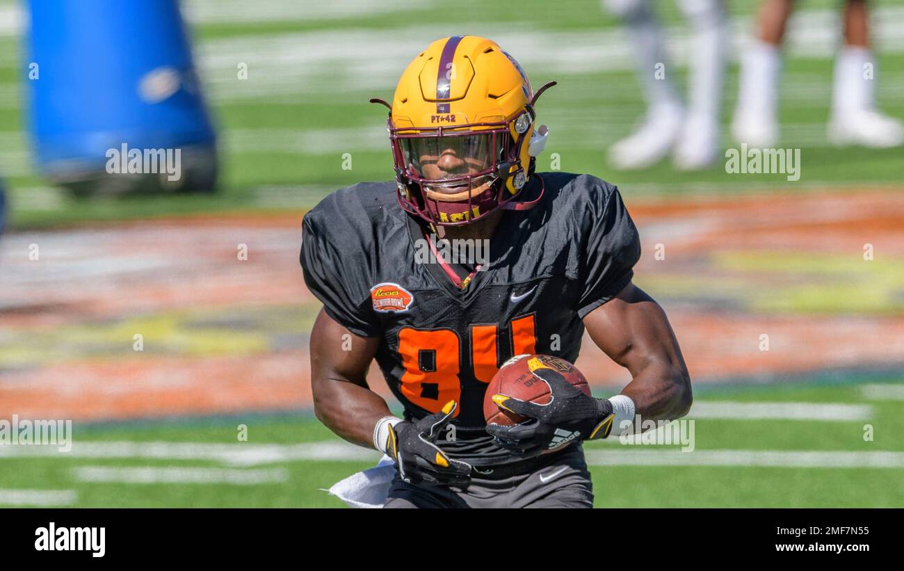 National Team wide receiver Frank Darby of Arizona State (84) runs