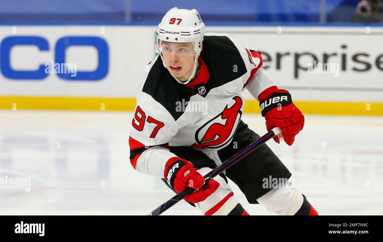New Jersey Devils forward Nikita Gusev 97 during the first