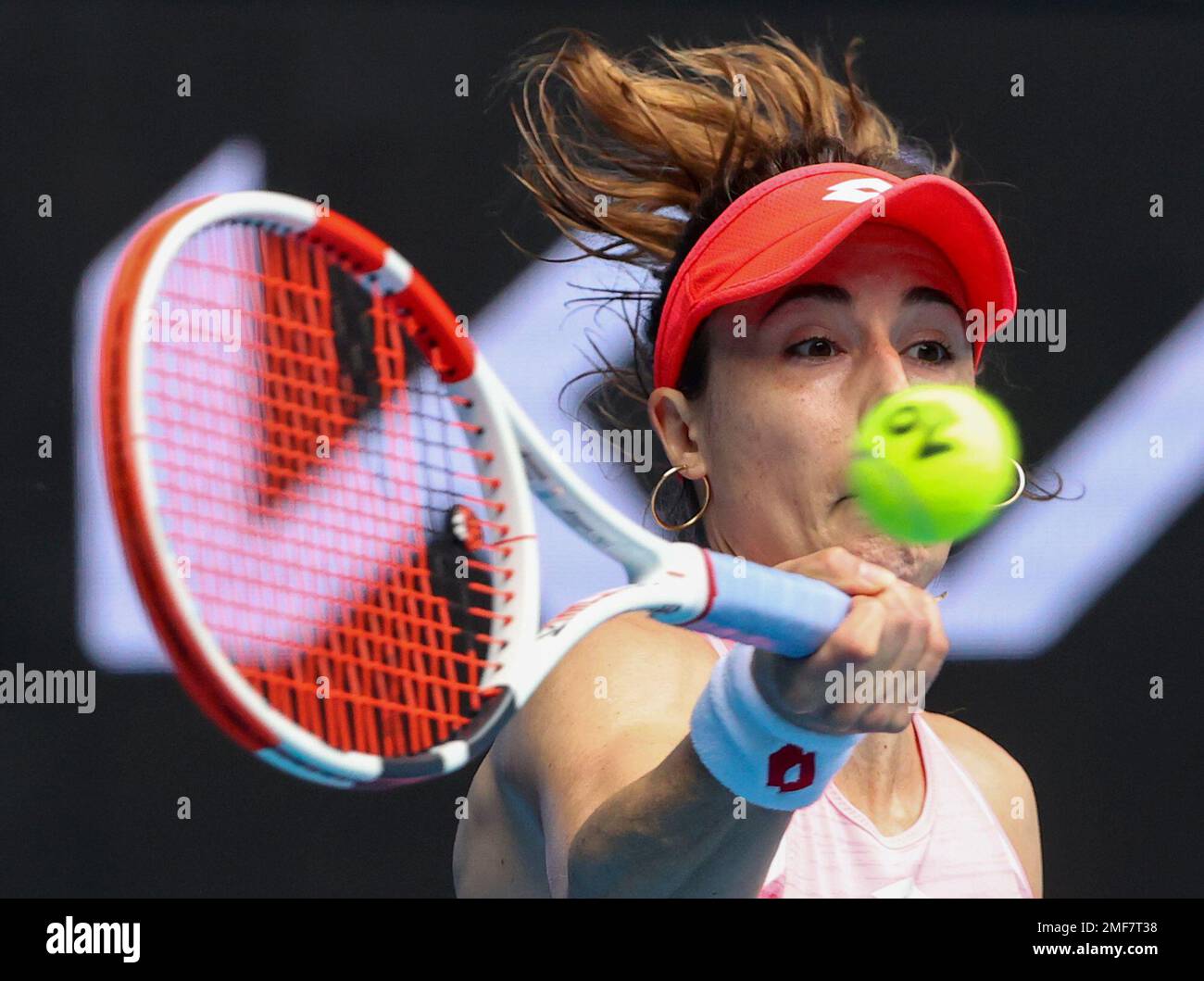 France's Alize makes a forehand return to Australia's Ajla