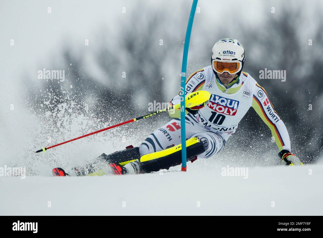 Germany's Linus Strasser speeds down the course during the first run of an  alpine ski, men's World Cup slalom, in Adelboden, Switzerland, Sunday,  Jan.9, 2022. (AP Photo/Gabriele Facciotti Stock Photo - Alamy