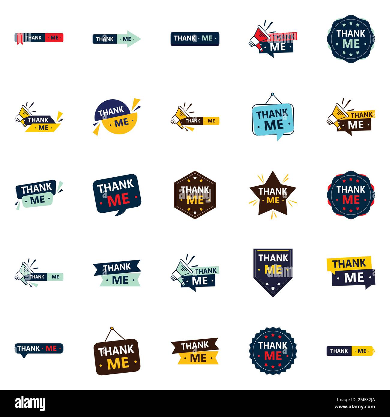 25 Diverse Thank Me Banners to Show Your Appreciation Stock Vector ...