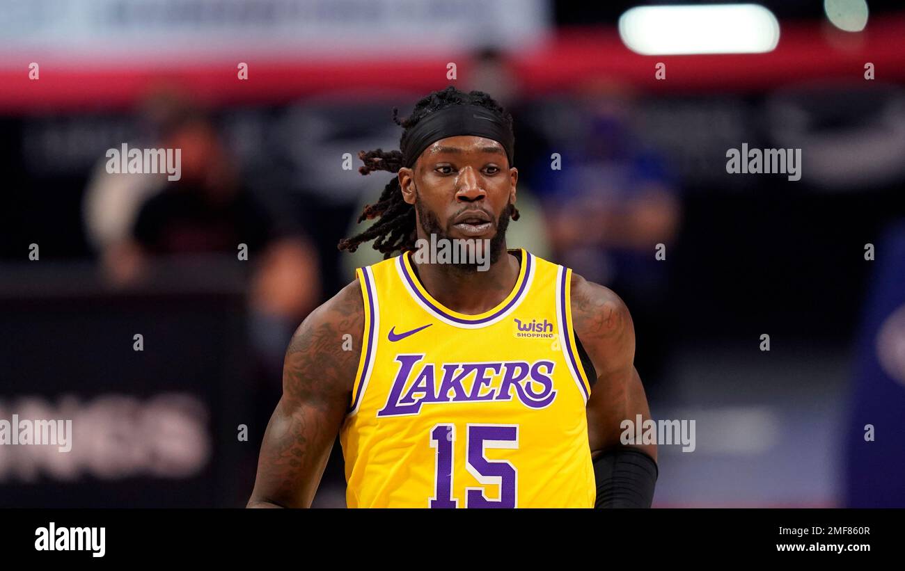 Los Angeles Lakers center Montrezl Harrell plays during the second half of  an NBA basketball game, Thursday, Jan. 28, 2021, in Detroit. (AP  Photo/Carlos Osorio Stock Photo - Alamy