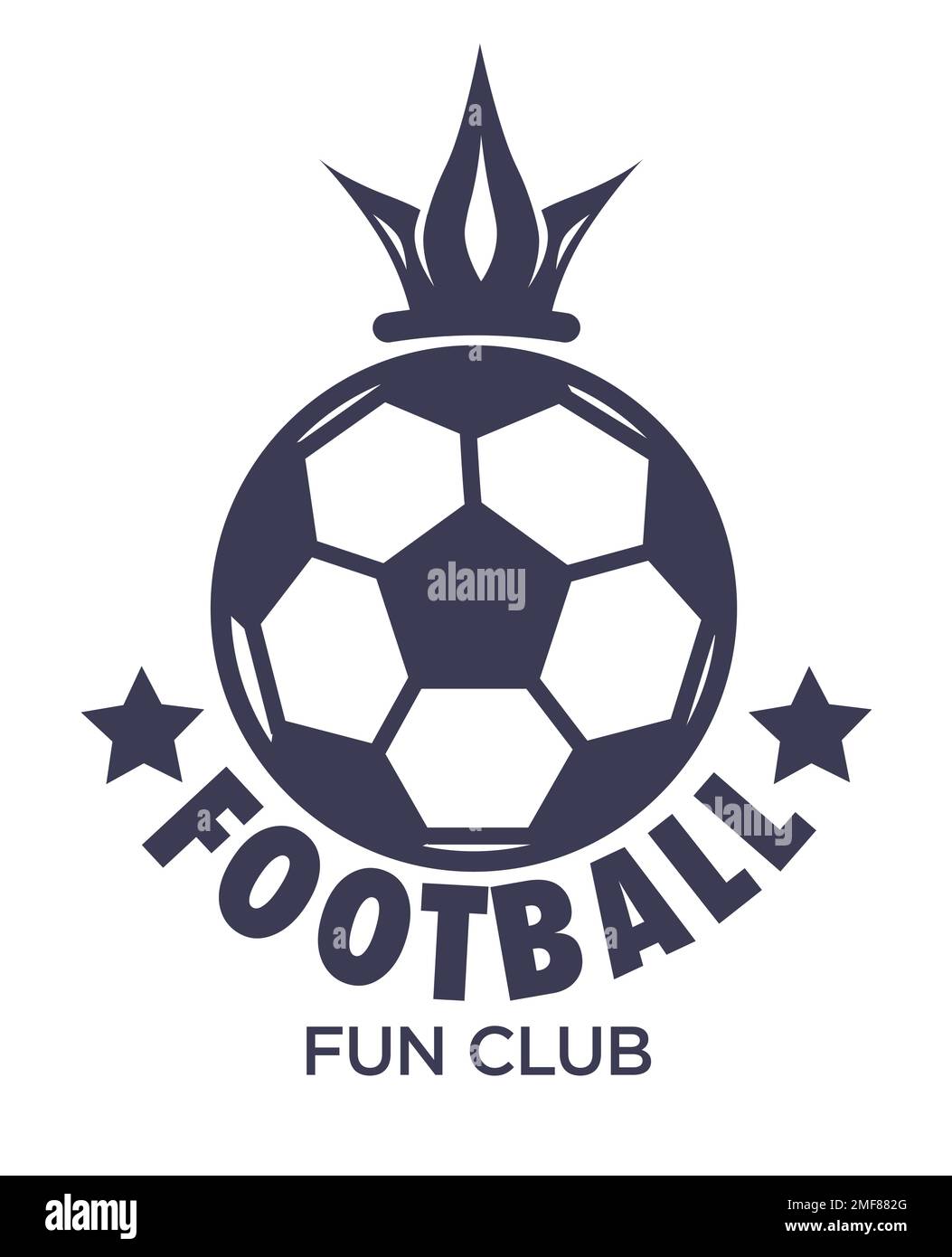 Sport football club match ball and crown isolated icon Stock Vector