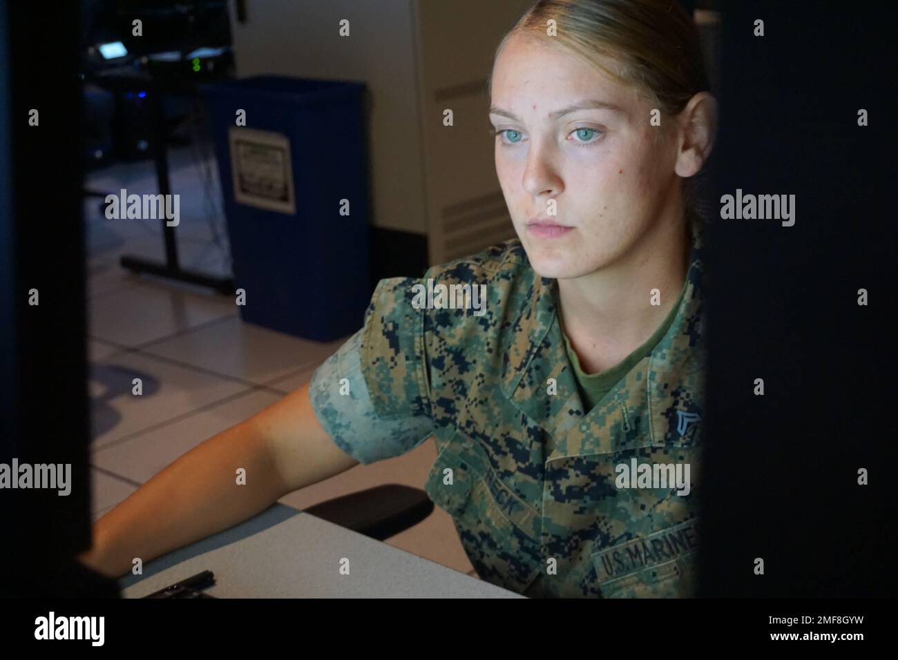 U.S. Marine from Marine Air Support Squadron 3, Marine Air Control