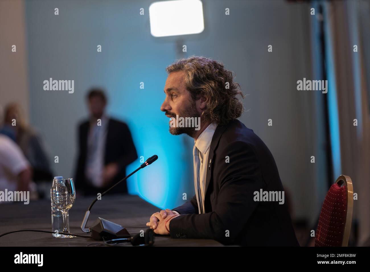 Buenos Aires, Argentina, 24th January 2023. Santiago Cafiero, Minister of Foreign Affairs, International Trade and Worship of the Argentine Nation in the Community of Latin American and Caribbean States, (CELAC, in its spanish acronym). (Credit: Esteban Osorio/Alamy Live News) Stock Photo