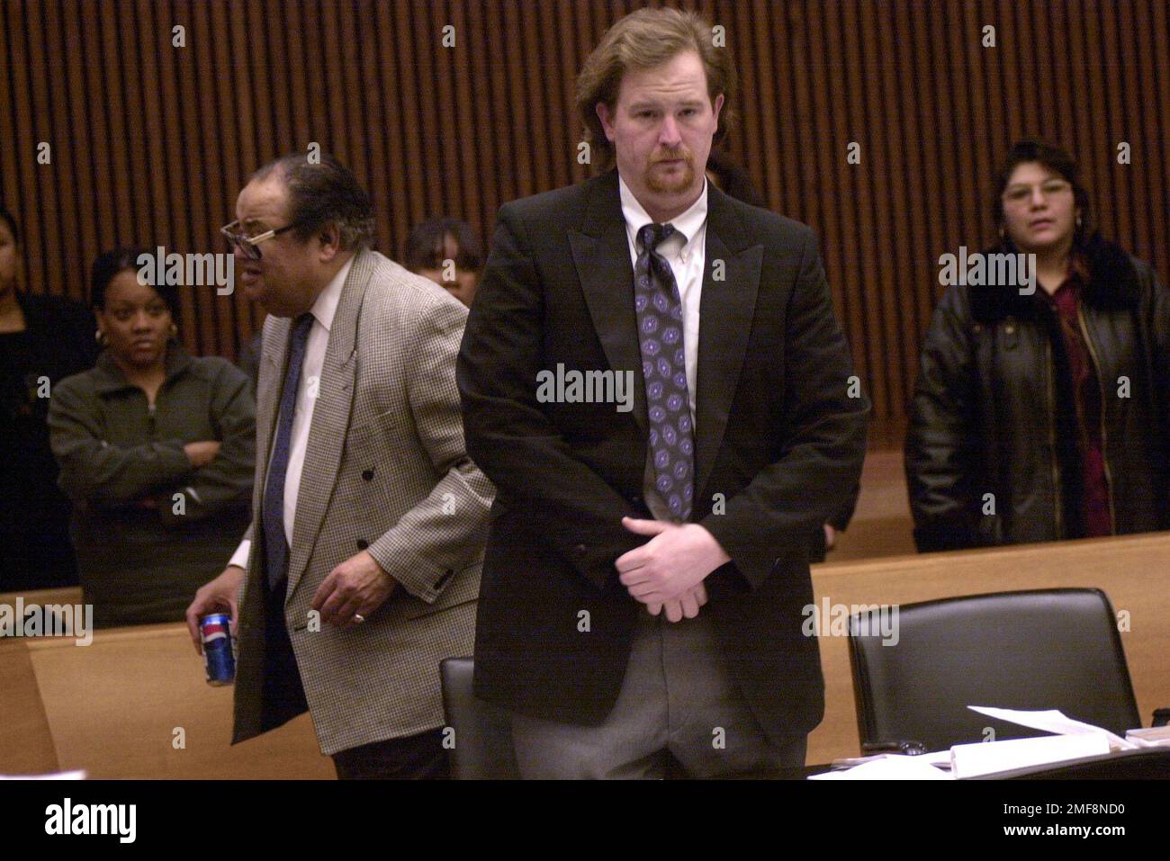 Accused serial killer John Eric Armstrong sits in court during his trial in  Detroit, in March 2001. Armstrong, 26, is charged with first-degree murder  in the death of prostitute Wendy Jordan. Authorities