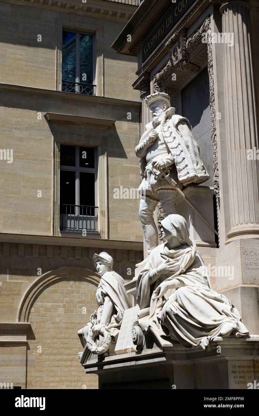 Monument de l'Amiral Gaspard de Coligny.Paris.France Stock Photo