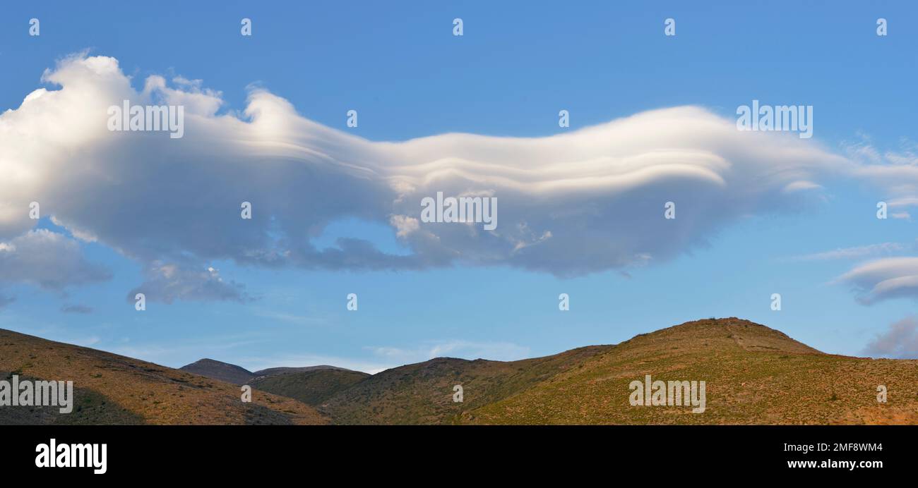 Lenticular cloud, Greece. Stock Photo