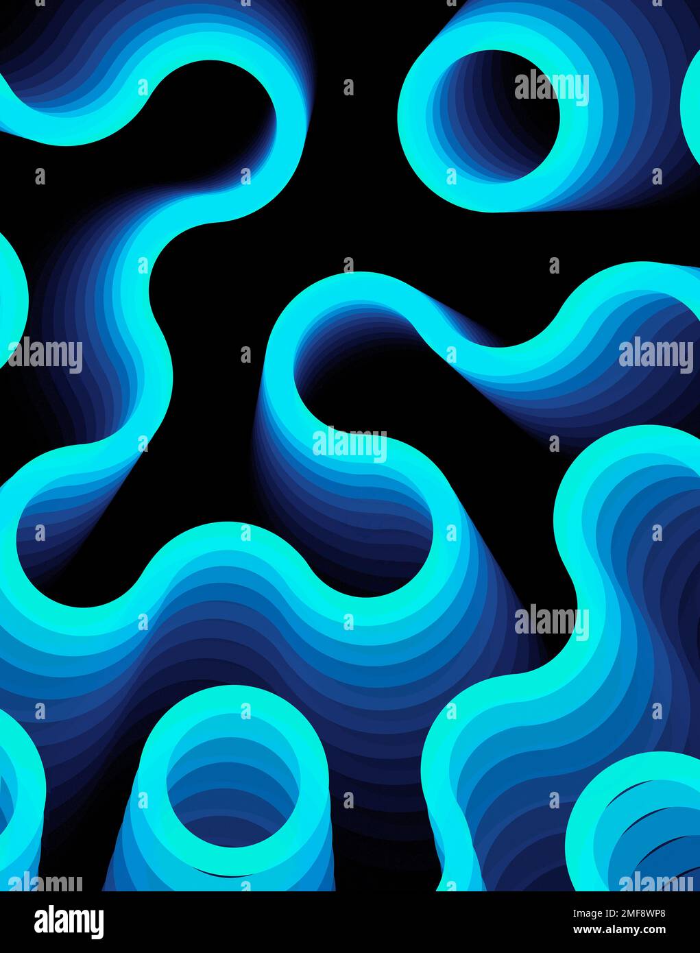 Truchet tiles in an irregular pattern. Stock Photo