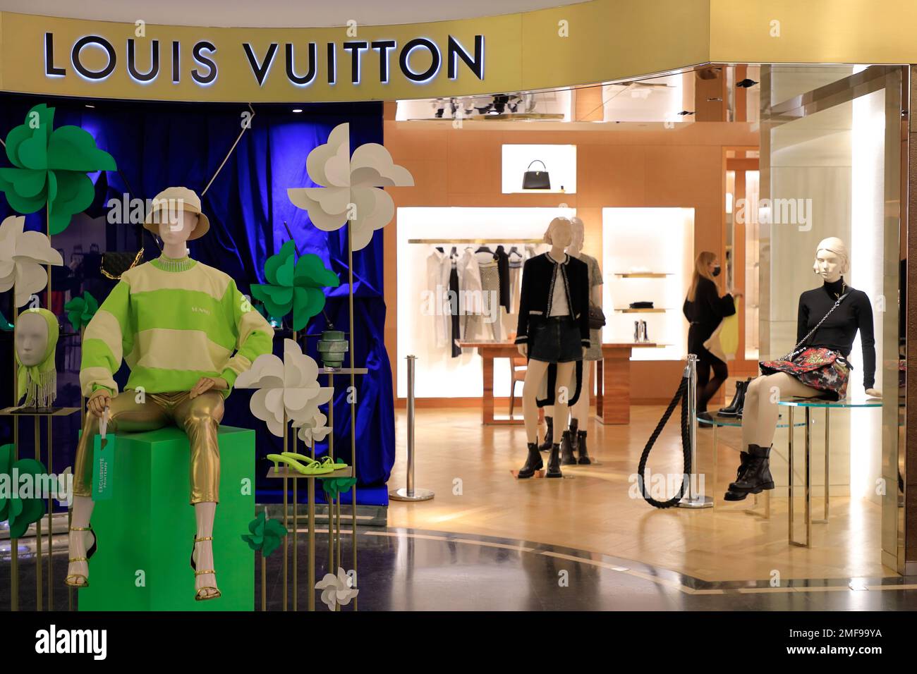 Louis Vuitton store in Au Printemps Haussmann department store.Paris.France Stock Photo