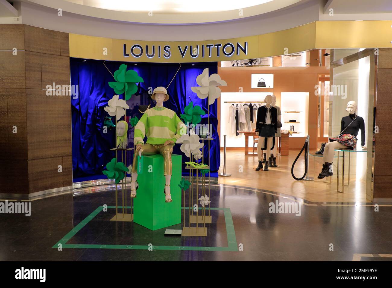 Louis Vuitton store in Au Printemps Haussmann department store.Paris.France Stock Photo