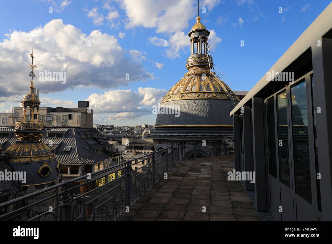 The cityscape of Paris from Au Printemps Rooftop Terrace cafe