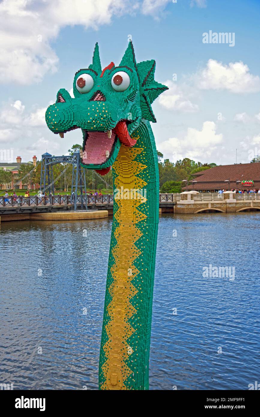 A sea monster made of Legos. Stock Photo