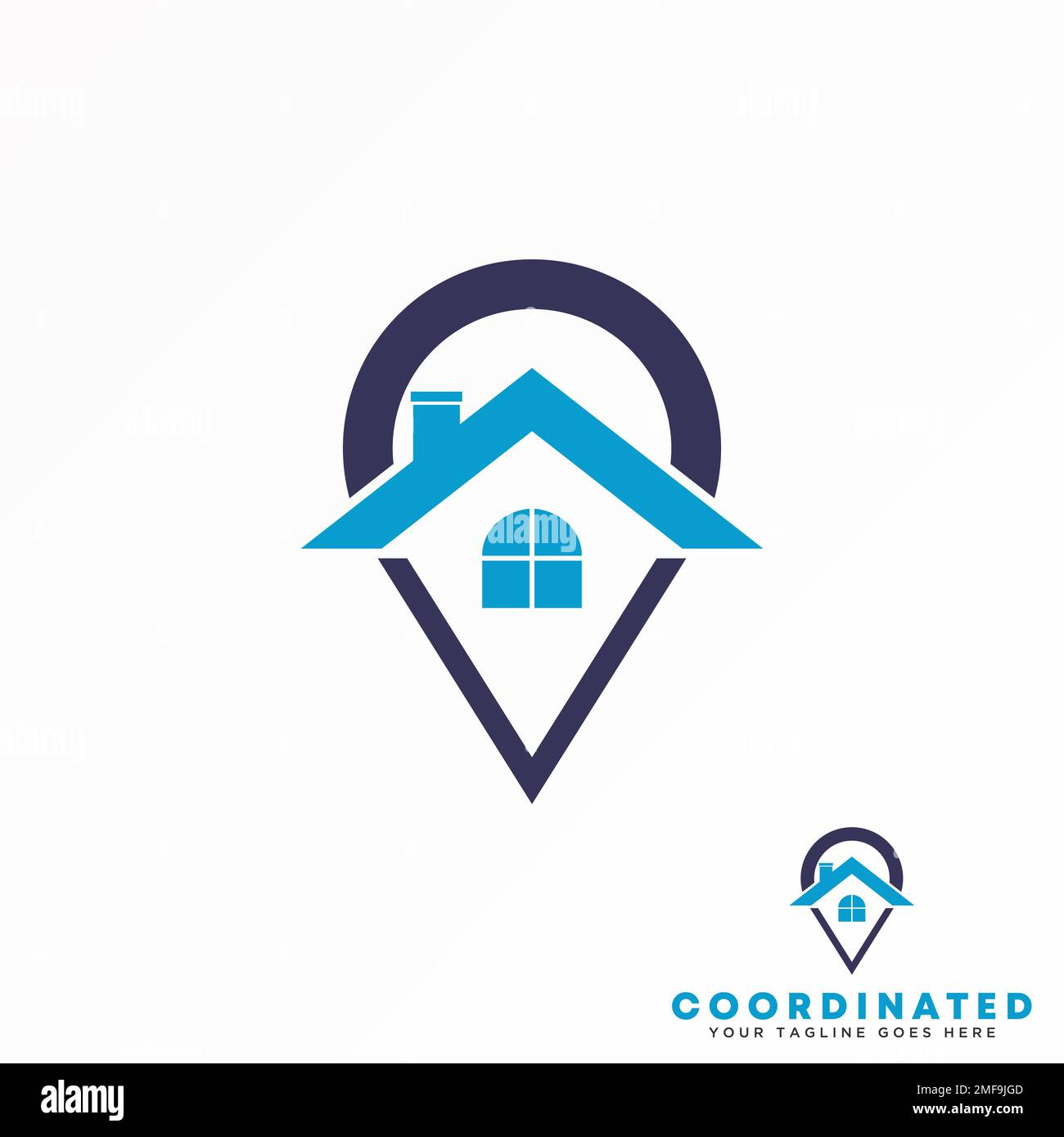 Simple Roof, window, and location image graphic icon logo design abstract concept vector stock. Can be used as a symbol relating to residence or place Stock Vector