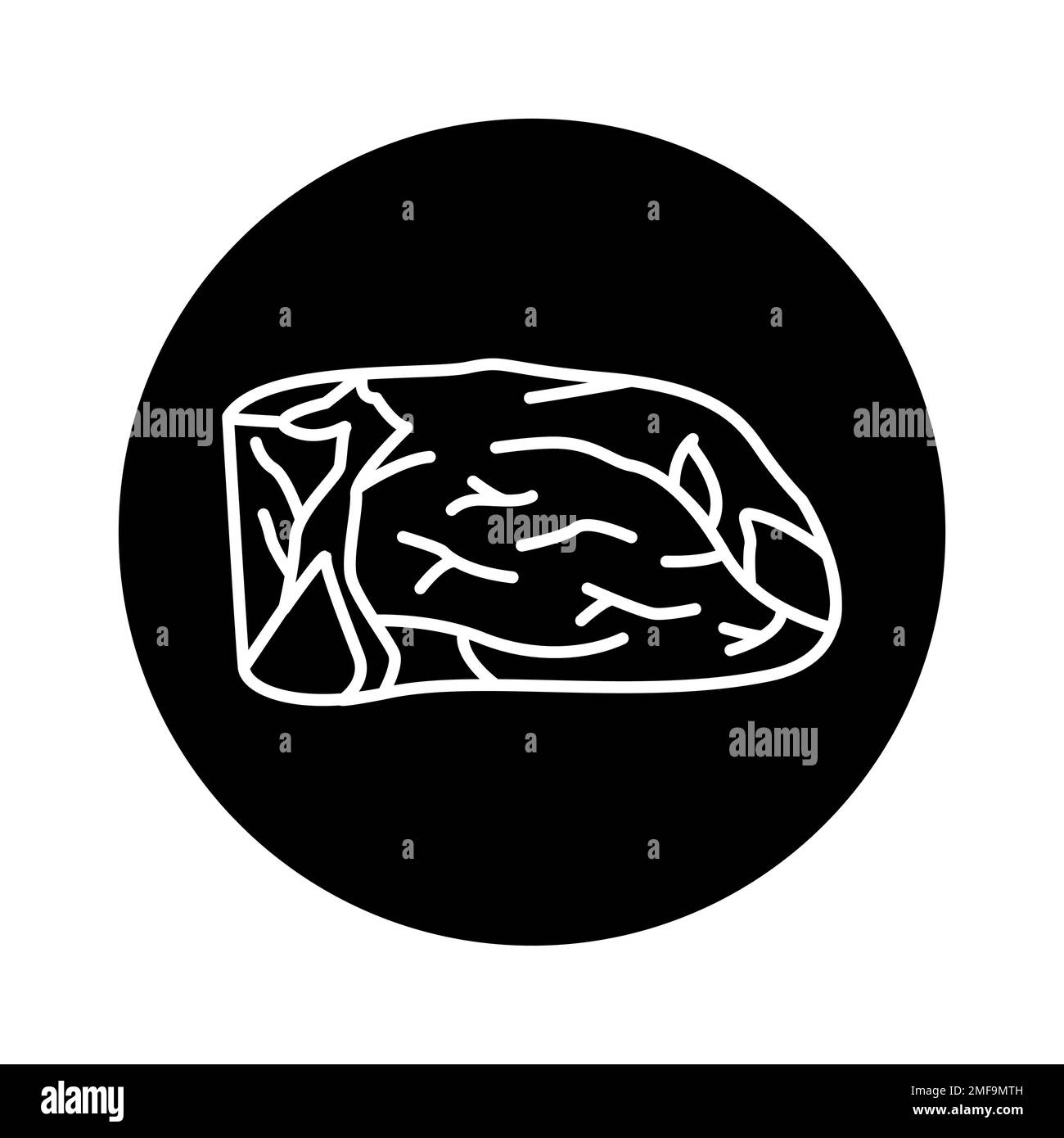 Roast beef color line icon. Cutting meat. Pictogram for web page