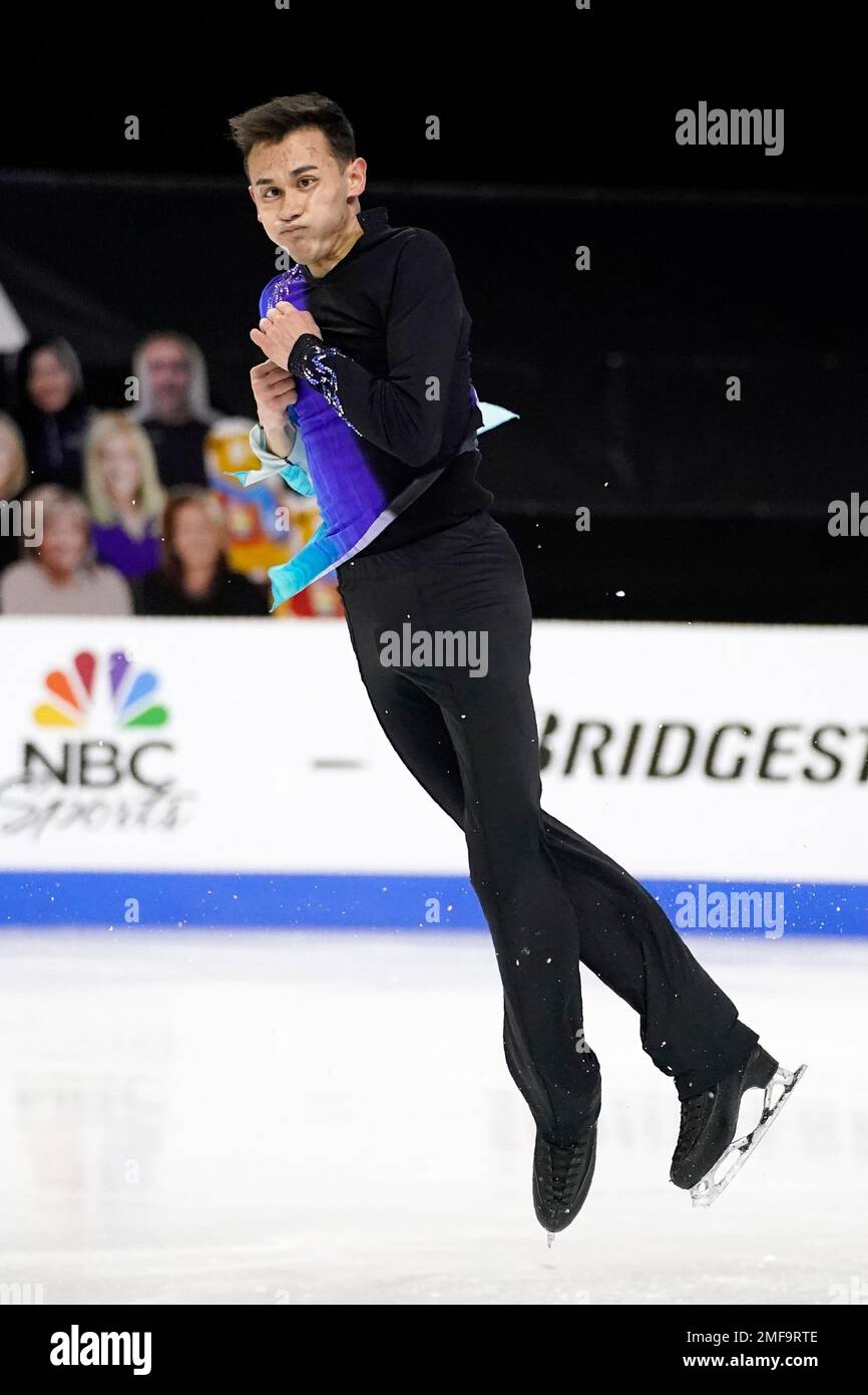 Mitchell Friess performs during the mens free skate at the U.S. Figure Skating Championships, Sunday, Jan