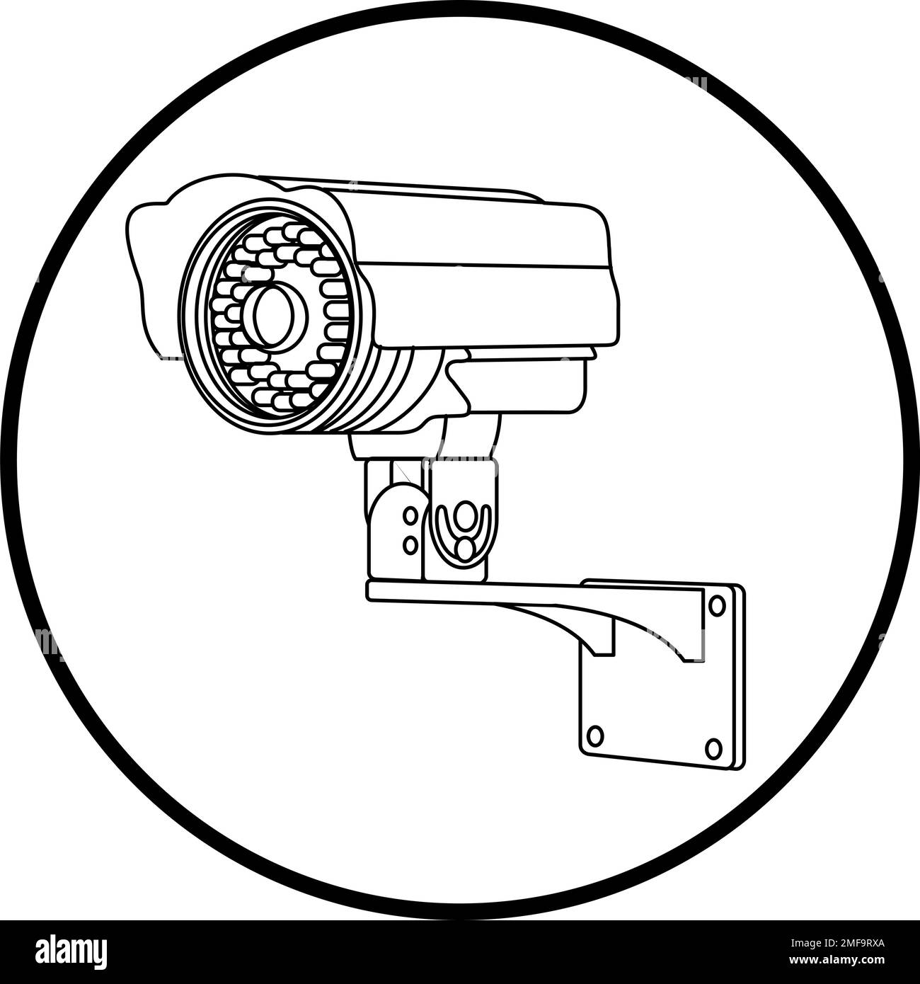 sign warning about video surveillance, monochrome drawing in vector