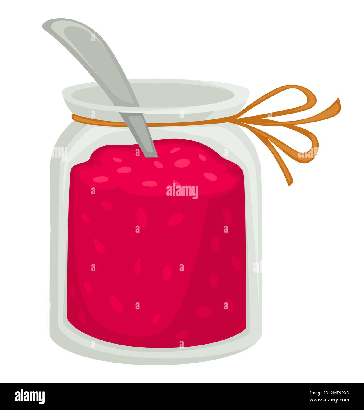 Raspberry jam in mason jar glass container with thread Stock Vector Image &  Art - Alamy
