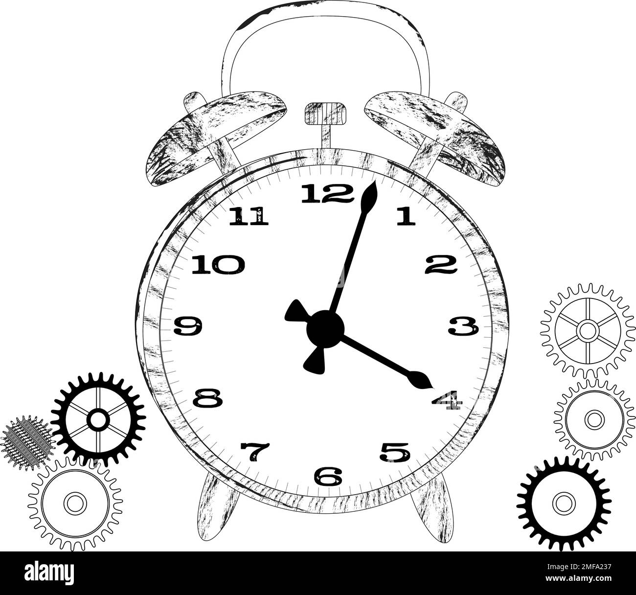 Clock time black and white set Stock Vector Image & Art Alamy