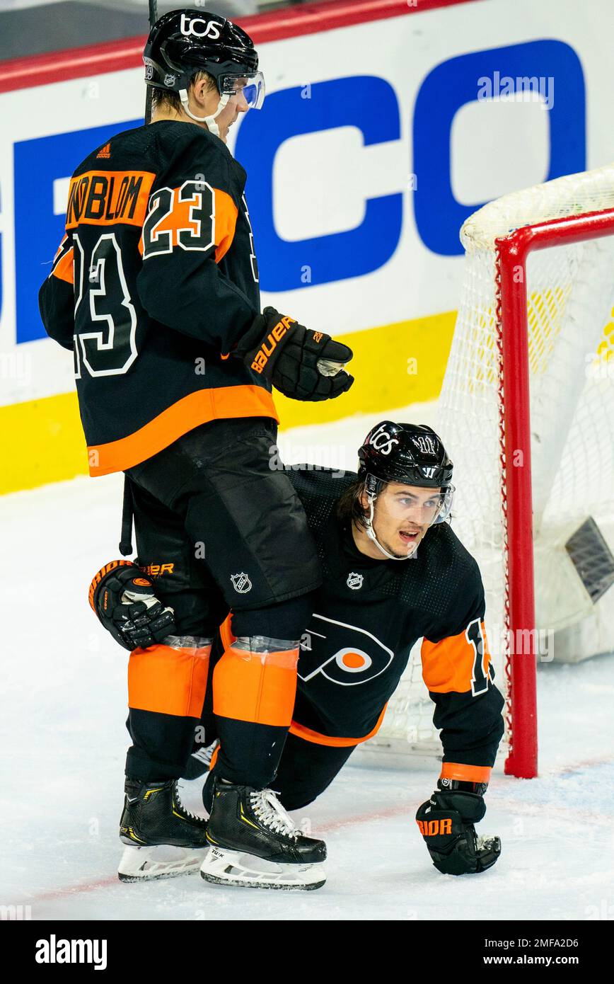 Philadelphia Flyers' Oskar Lindblom in action during an NHL hockey game  against the New York Rangers, Saturday, Jan. 15, 2022, in Philadelphia. (AP  Photo/Derik Hamilton Stock Photo - Alamy