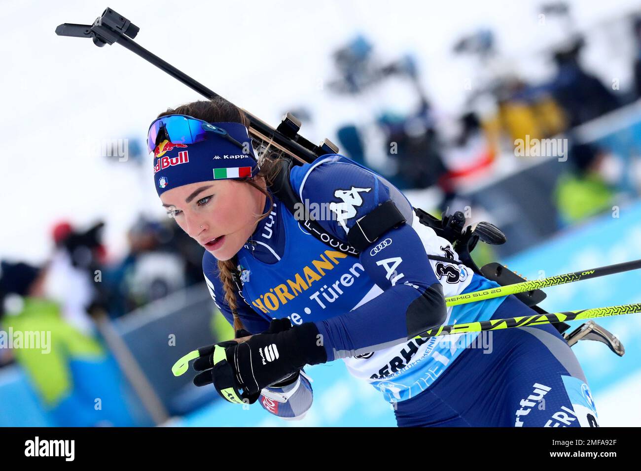 Dorothea Wierer of Italy competes during the womens 7.5km sprint race at the Biathlon World Cup in Oberhof, Germany, Thursday, Jan