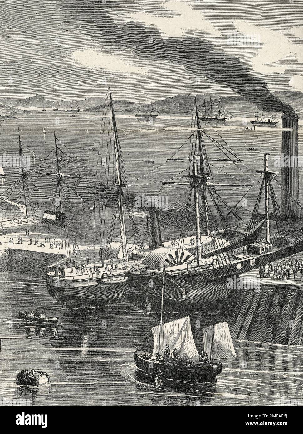 The Nashville and Tuscarora at Southampton, England durind the American Civil War, 1862 Stock Photo