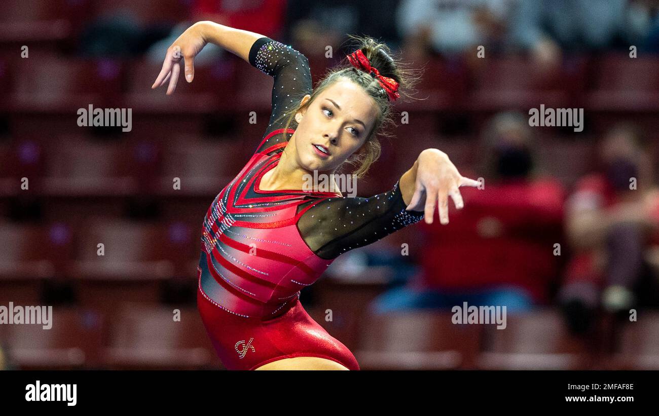 University of Utah gymnast Jaylene Gilstrap during an NCAA gymnastics