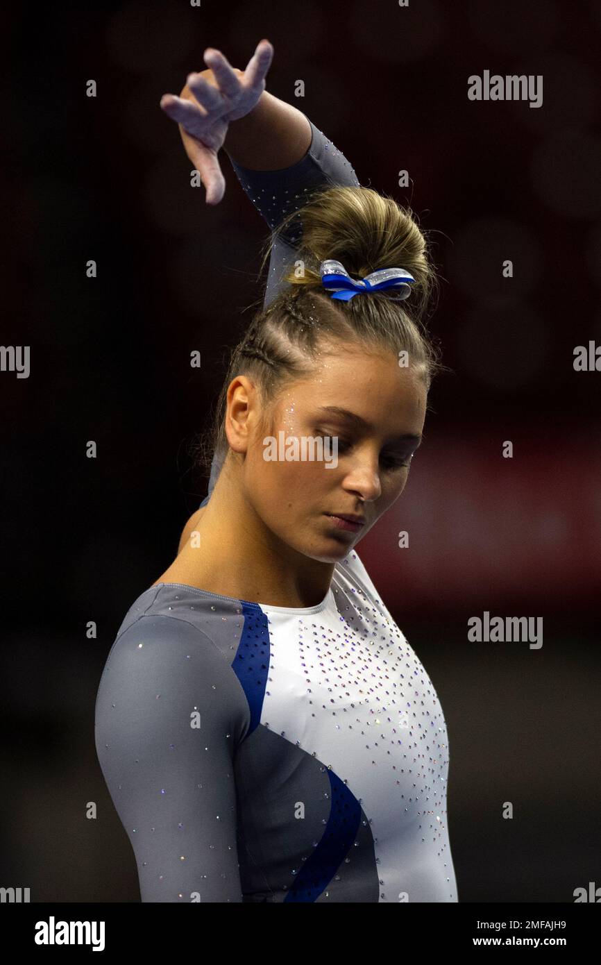 Utah State University gymnast Maia Fishwick during an NCAA gymnastics