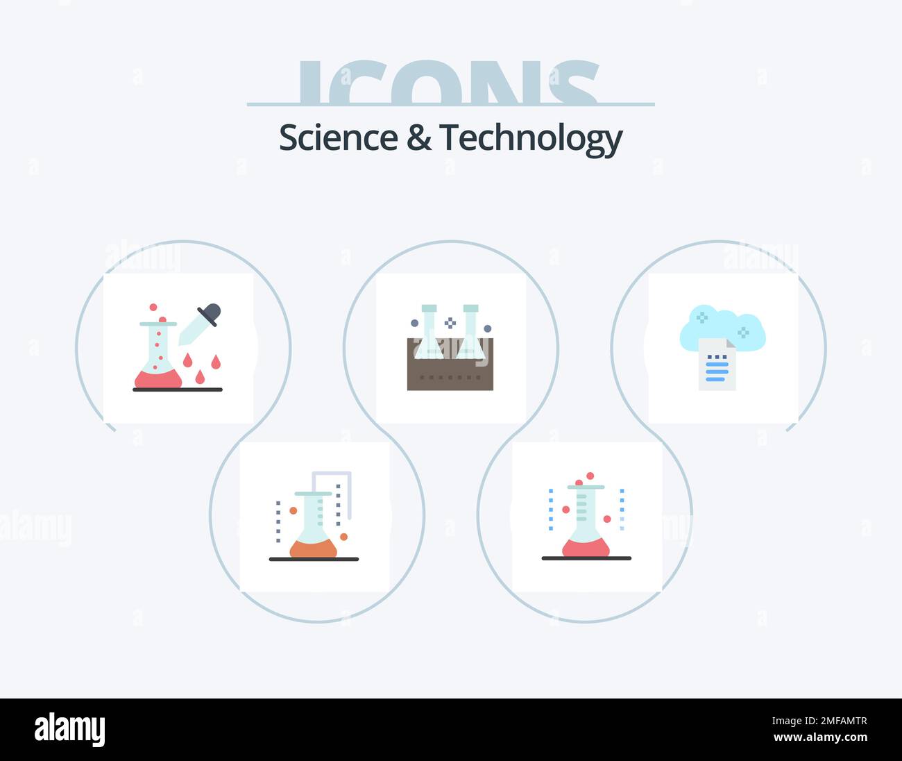 Science And Technology Flat Icon Pack 5 Icon Design. file storage