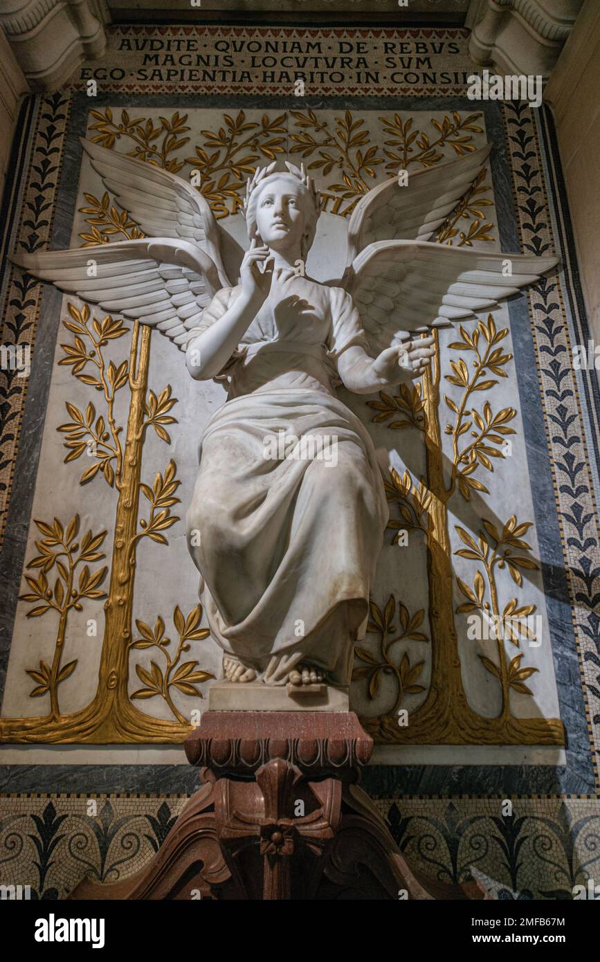 Church angel statue in Lyon, France Stock Photo