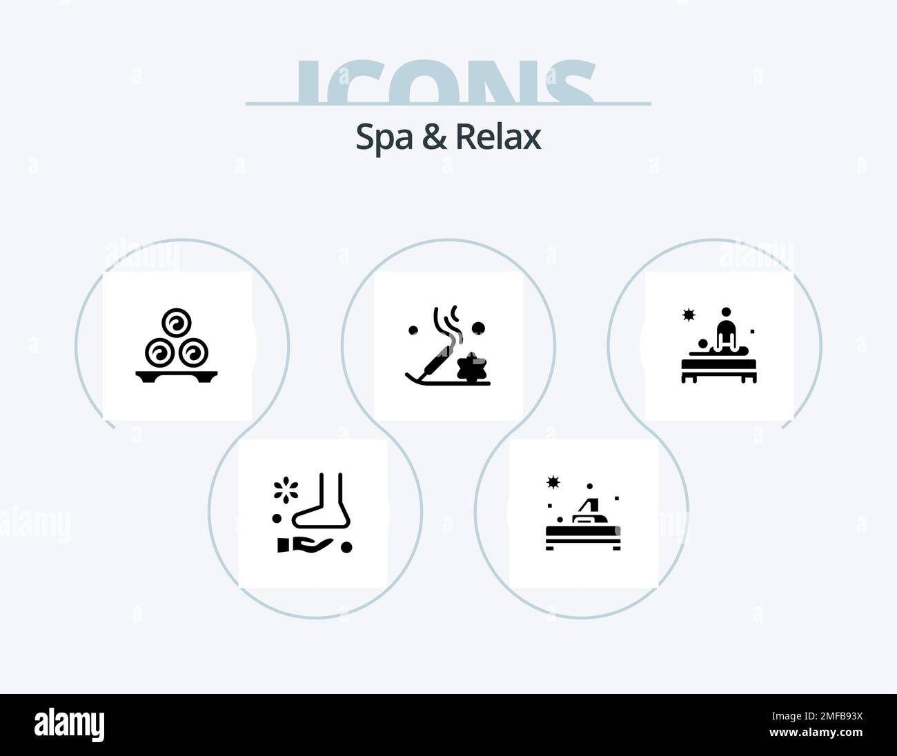 Spa And Relax Glyph Icon Pack 5 Icon Design. . spa . spa . relaxation
