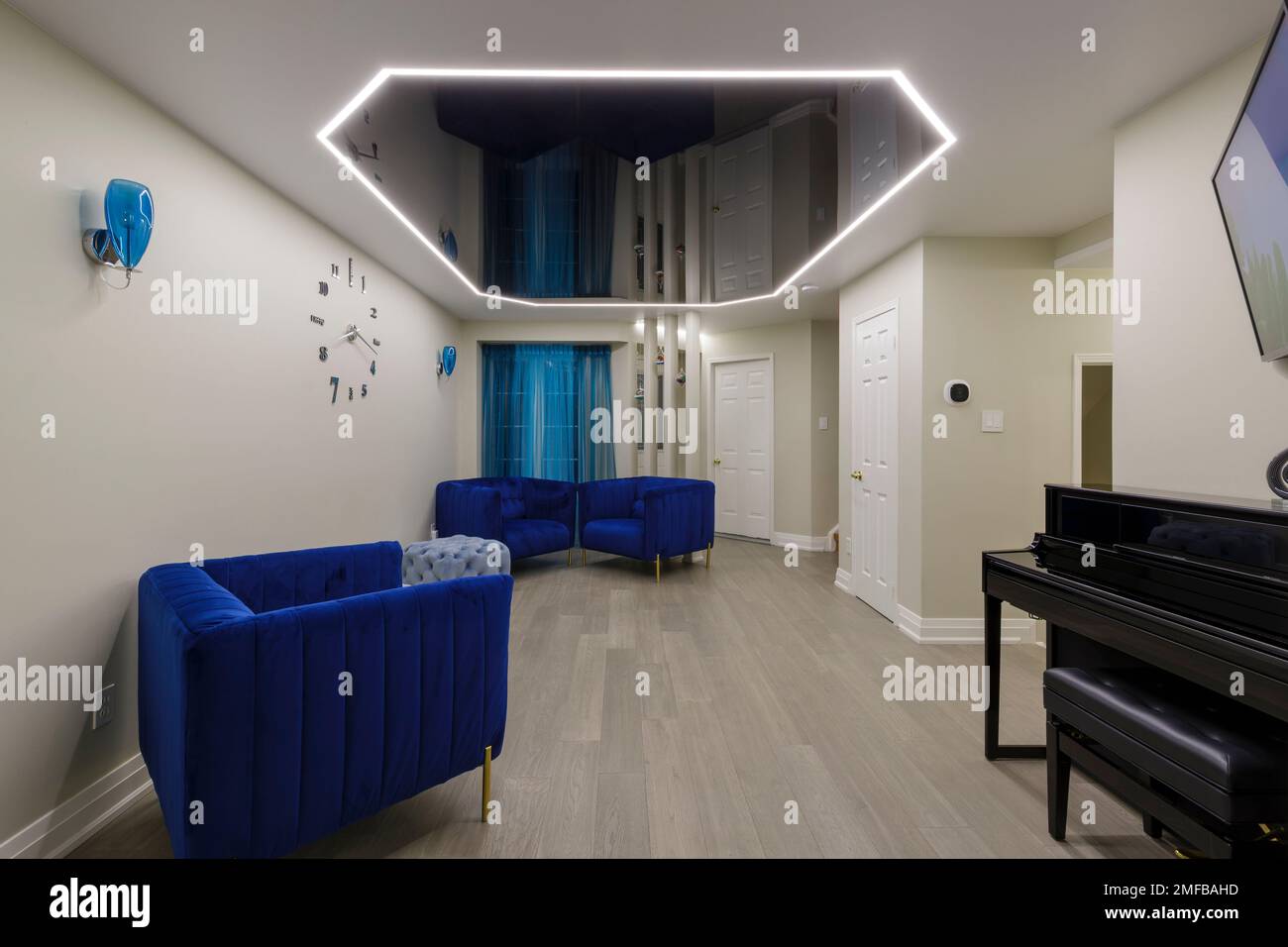 Living Room Interior in a new house. Custom Modern Design Stock Photo