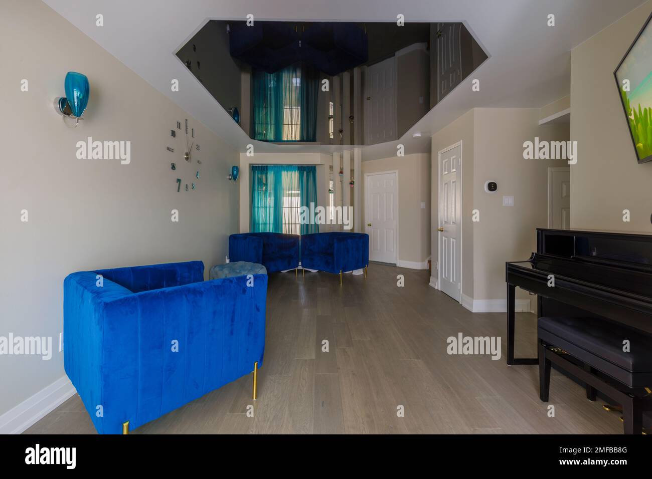 Living Room Interior in a new house. Custom Modern Design Stock Photo ...