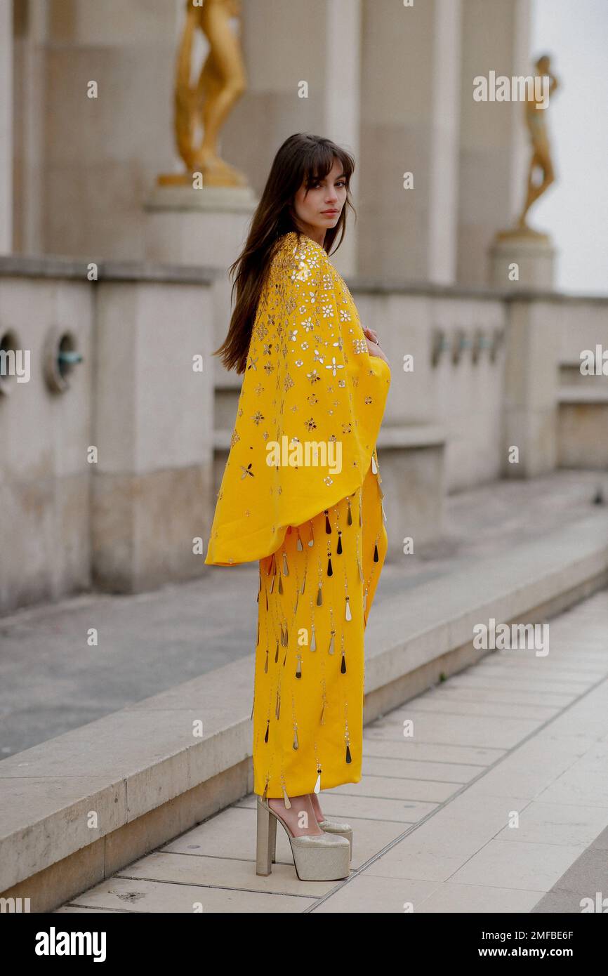 Street style, Mara Lafontan arriving at Georges Hobeika Spring Summer