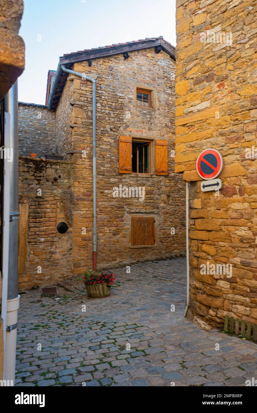 Street scene in Val d'Oingt, France Stock Photo - Alamy