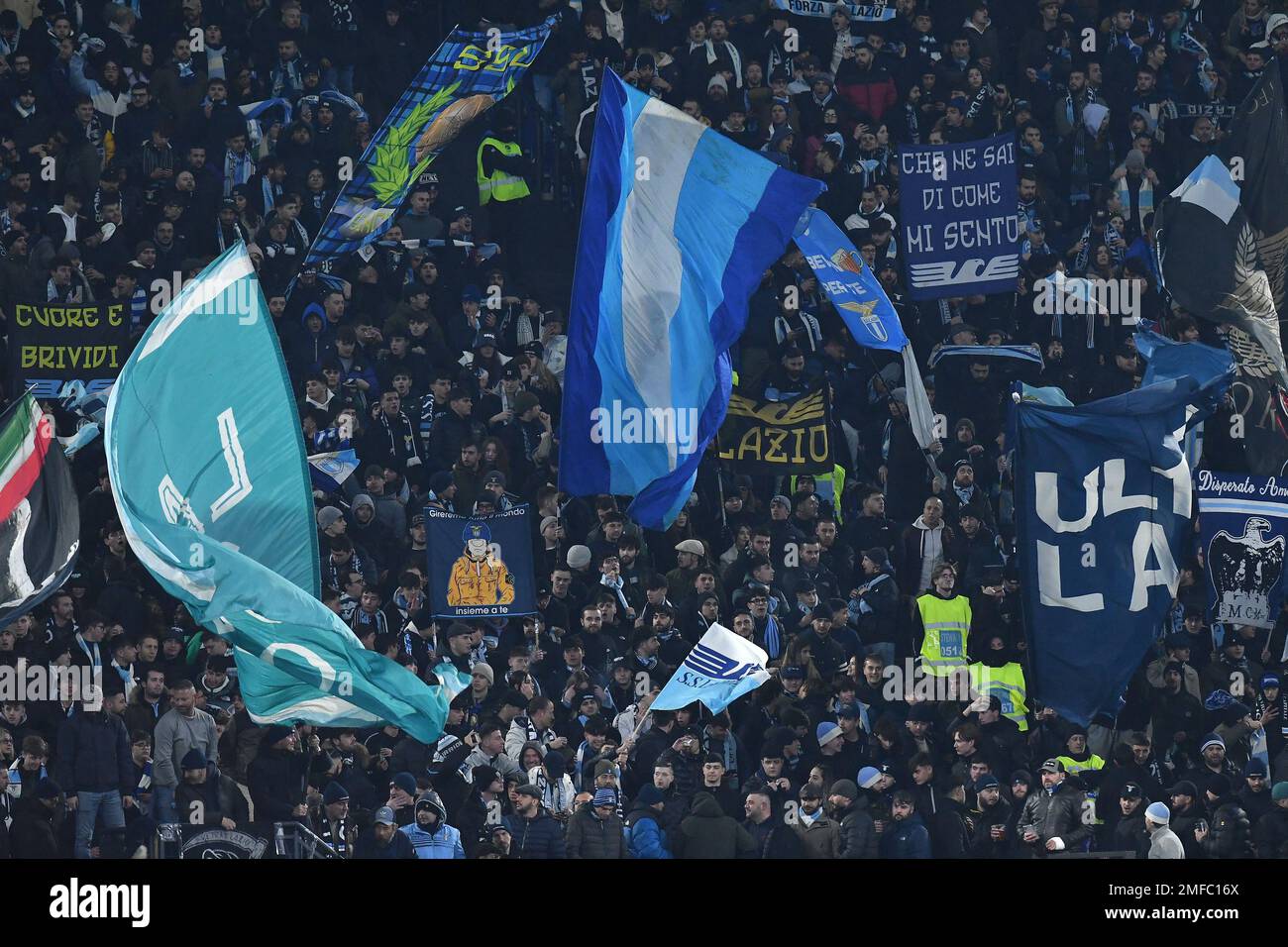 Lazio fans during the Serie A match between SS Lazio v Milan at Olimpico  stadium in Rome, Italy, Jan 24th, 2023. (Credit photo AllShotLive/Sipa Usa  Stock Photo - Alamy