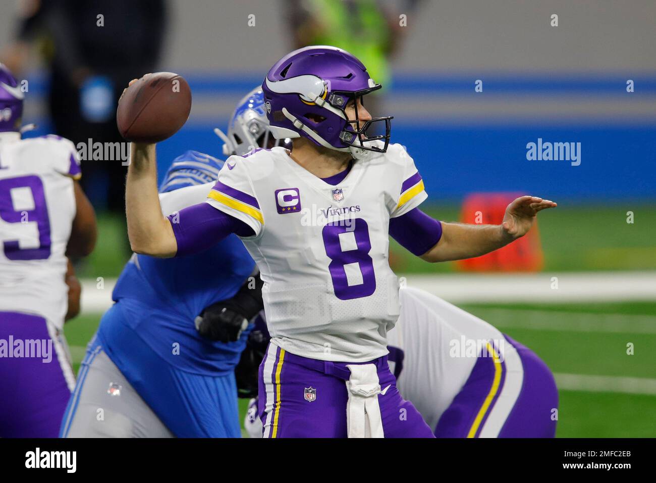 Minnesota Vikings quarterback Kirk Cousins throws during the first half