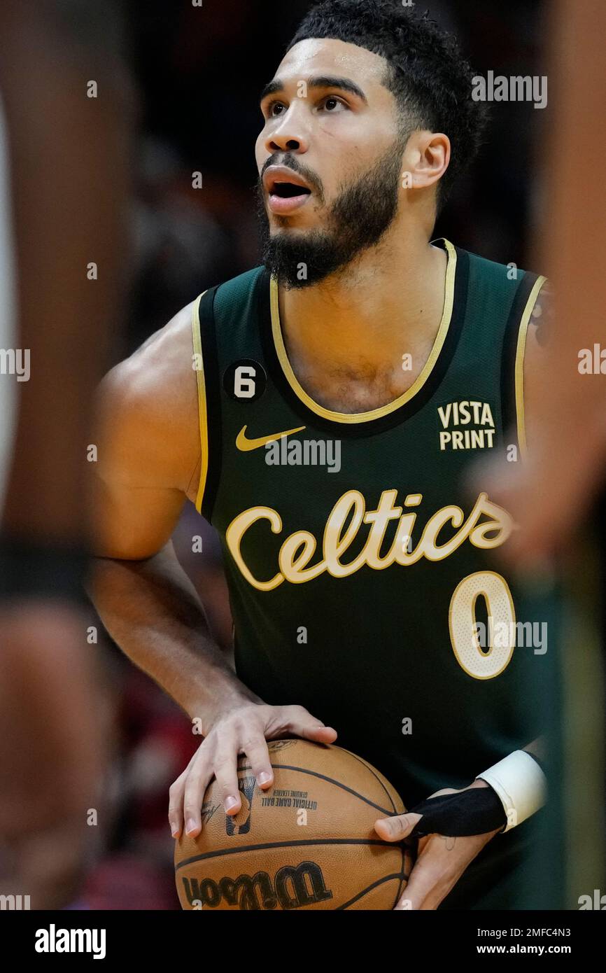 Boston Celtics Forward Jayson Tatum Prepares To Take A Free Throw ...