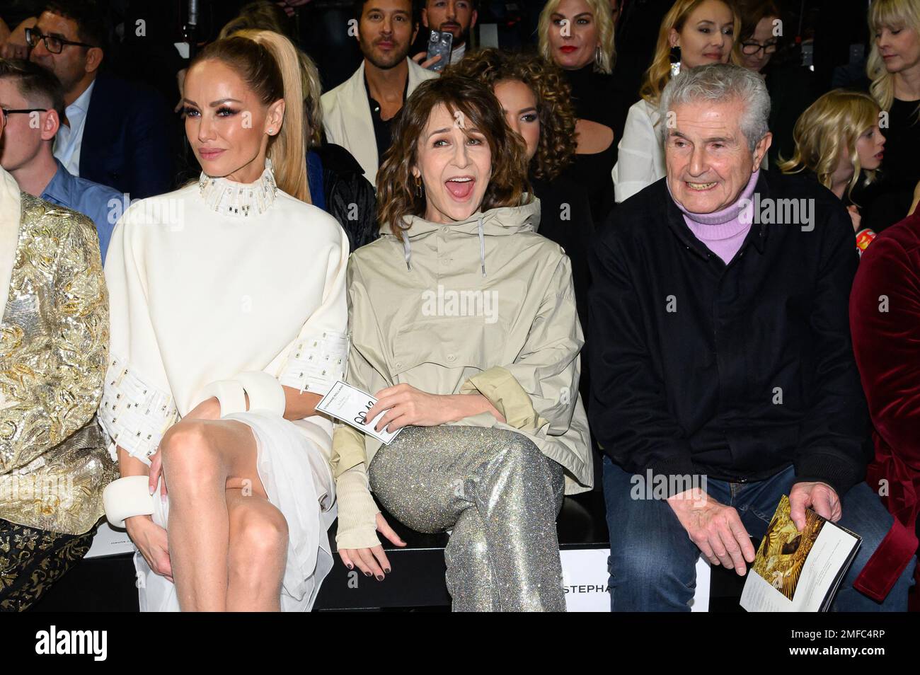 Adriana Karembeu, Valerie Lemercier and Claude Lelouch attend the