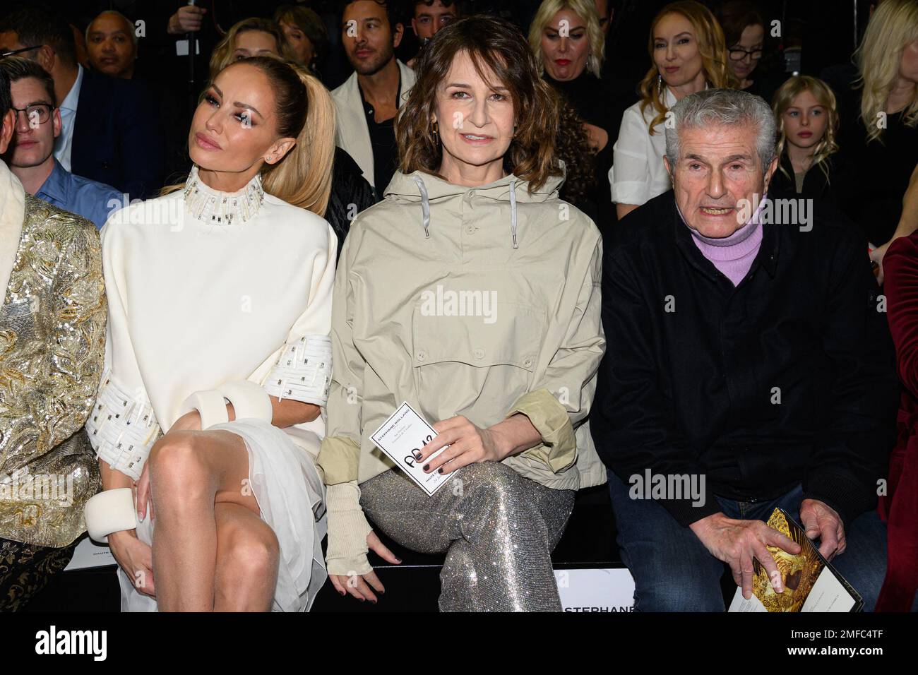 Adriana Karembeu, Valerie Lemercier and Claude Lelouch attend the