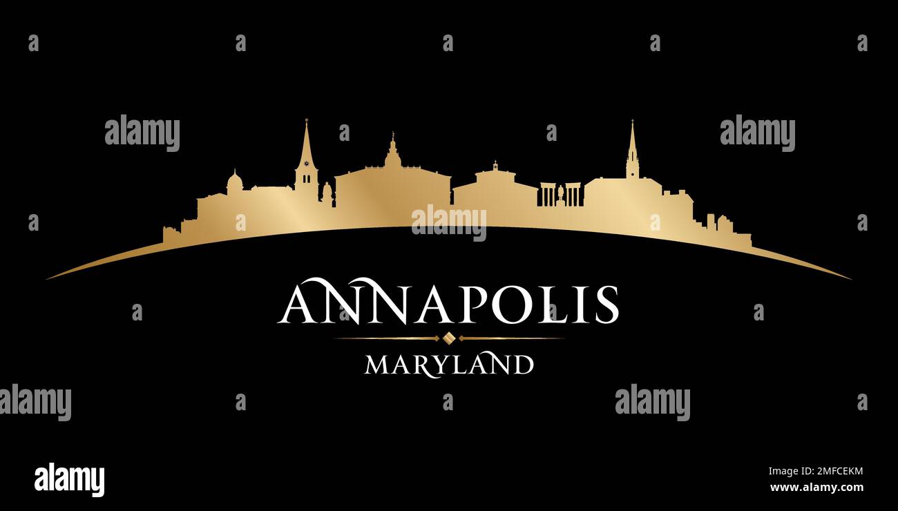 Annapolis Maryland city skyline silhouette. Vector illustration Stock