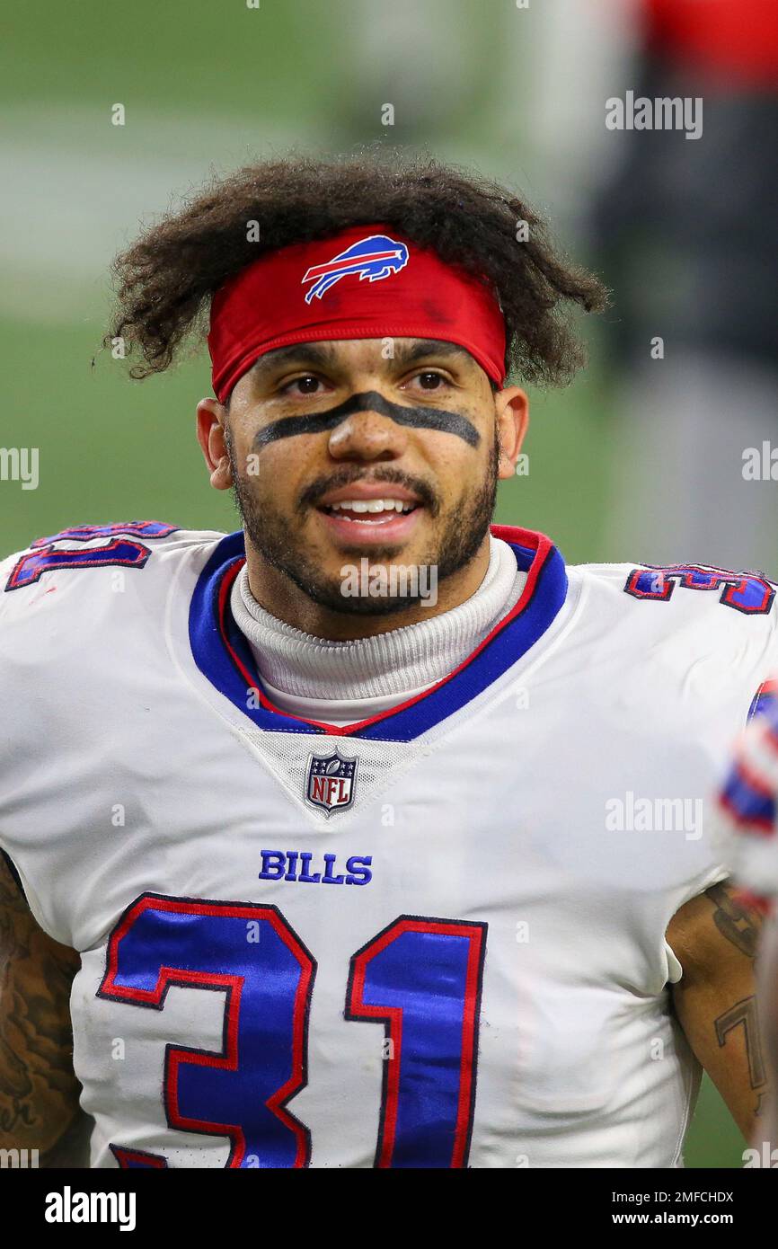 Buffalo Bills safety Dean Marlowe (31) walks off the field following an NFL  football game against the New England Patriots, Monday, Dec. 28, 2020, in  Foxborough, Mass. (AP Photo/Stew Milne Stock Photo - Alamy