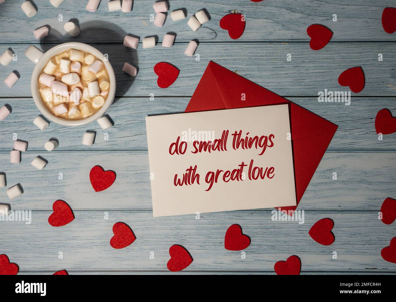 DO SMALL THINGS WITH GREAT LOVE text inscription positive quote