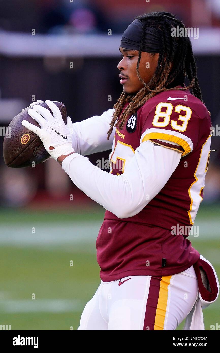 Isaiah Righey Washington Football Team wide receiver Isaiah Wright warms up prior to ...