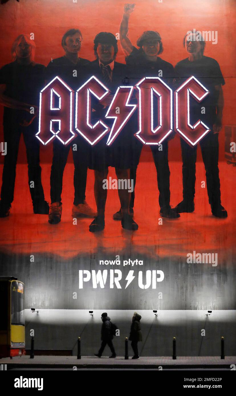 A mural of Australian rock band AC/DC adorns the a house in Warsaw ...